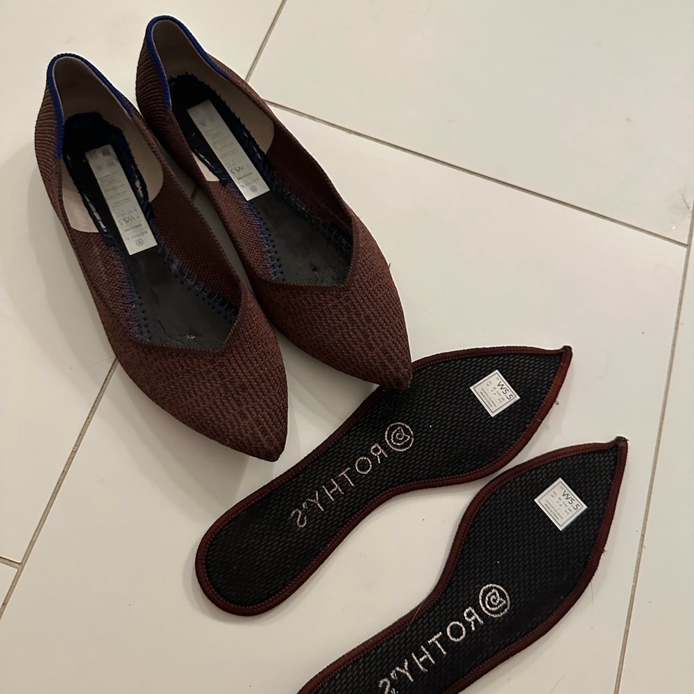 Rothy's Point Flats Truffle Python Brown Size 5.5… - image 4